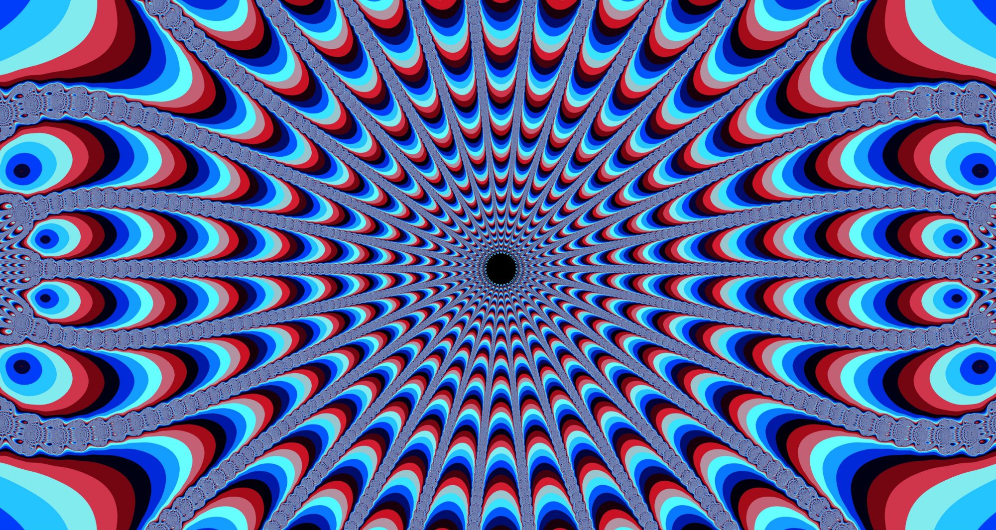 Abstraktes, spiralförmiges Muster mit optischer Tiefenwirkung