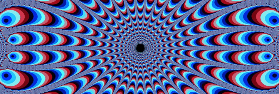 Abstraktes, spiralförmiges Muster mit optischer Tiefenwirkung